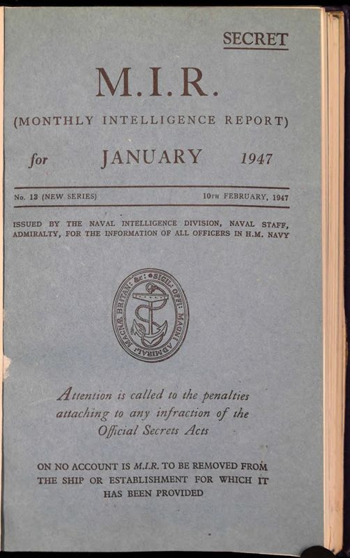 View document: Admiralty: Monthly Intelligence, 1947.
