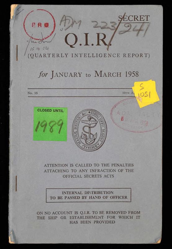 View document: Admiralty: Quarterly Intelligence, 1958.