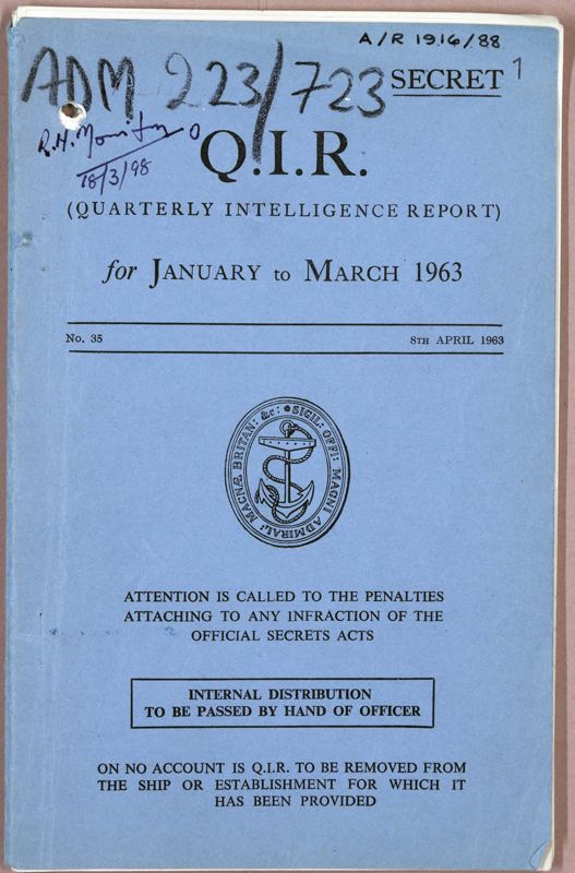 View document: Admiralty: Quarterly Intelligence, 1963.