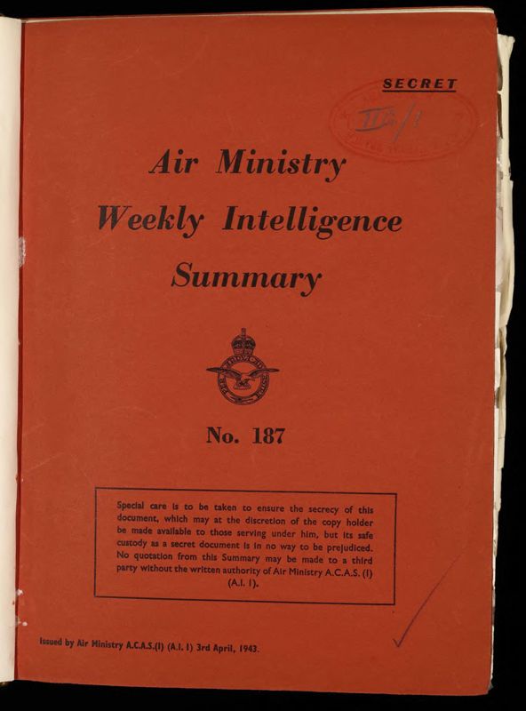 View document: Royal Air Force: Weekly Intelligence, Apr 1943-Sept 1943.