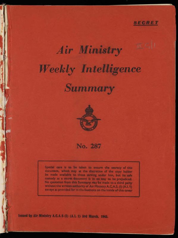 View document: Royal Air Force: Weekly Intelligence, Mar 1945-Jun 1945.