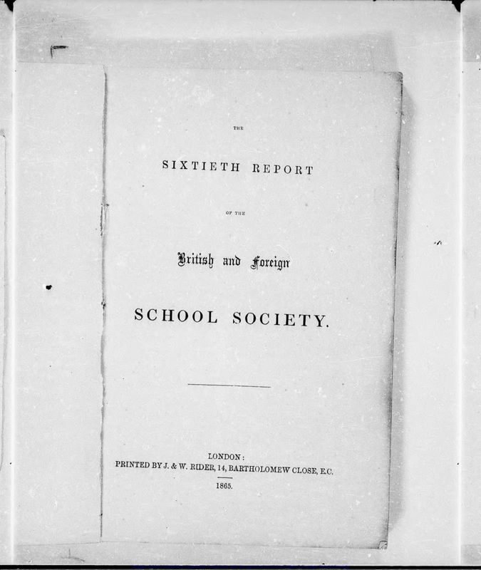 View document: British and Foreign Schools, 1865-1869.