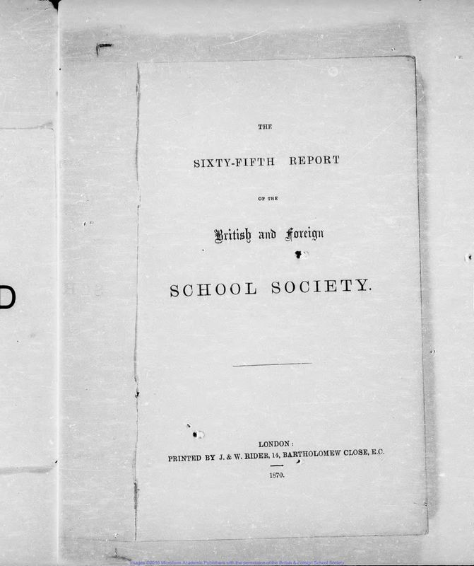 View document: British and Foreign Schools, 1870-1874.