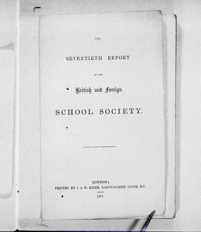 View document: British and Foreign Schools, 1875-1879.