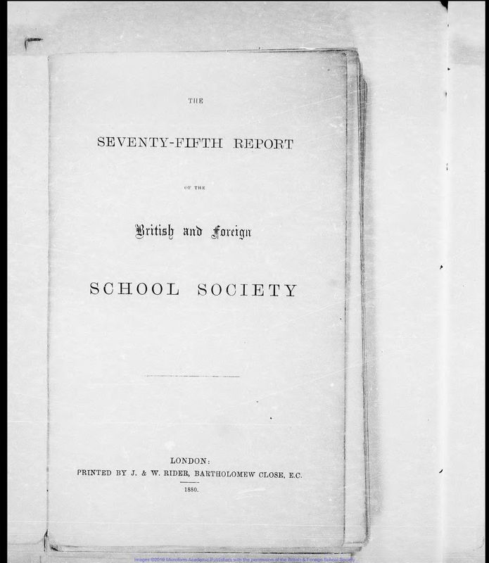 View document: British and Foreign Schools, 1880-1884.