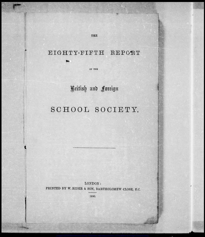 View document: British and Foreign Schools, 1890-1894.