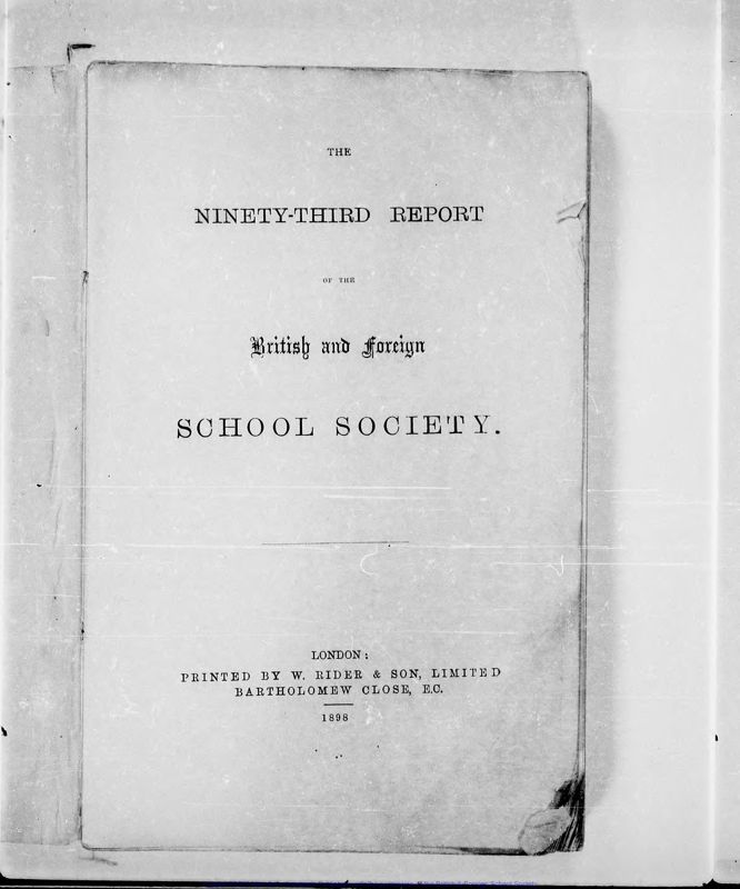 View document: British and Foreign Schools, 1898-1900.