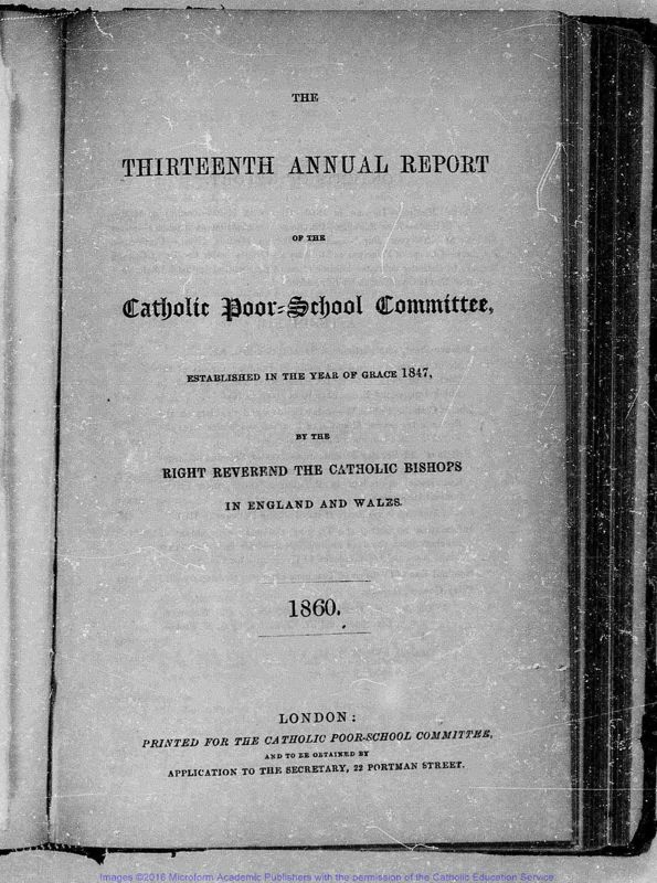 View document: Catholic Poor School, 1860-1864.