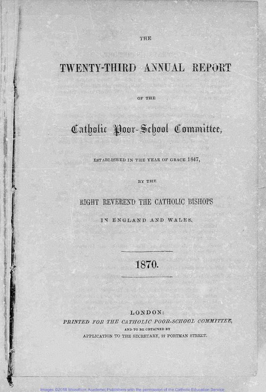 View document: Catholic Poor School, 1870-1874.