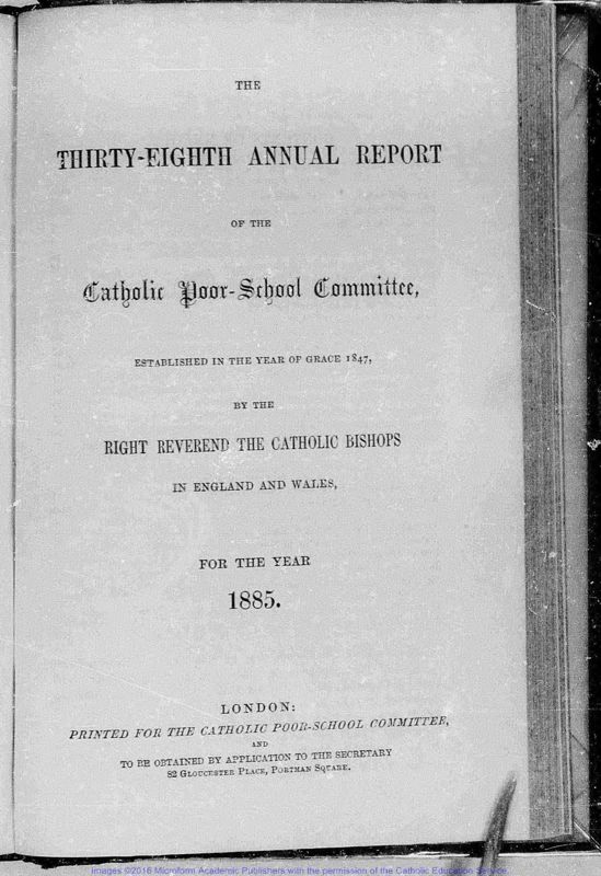 View document: Catholic Poor School, 1885-1889.