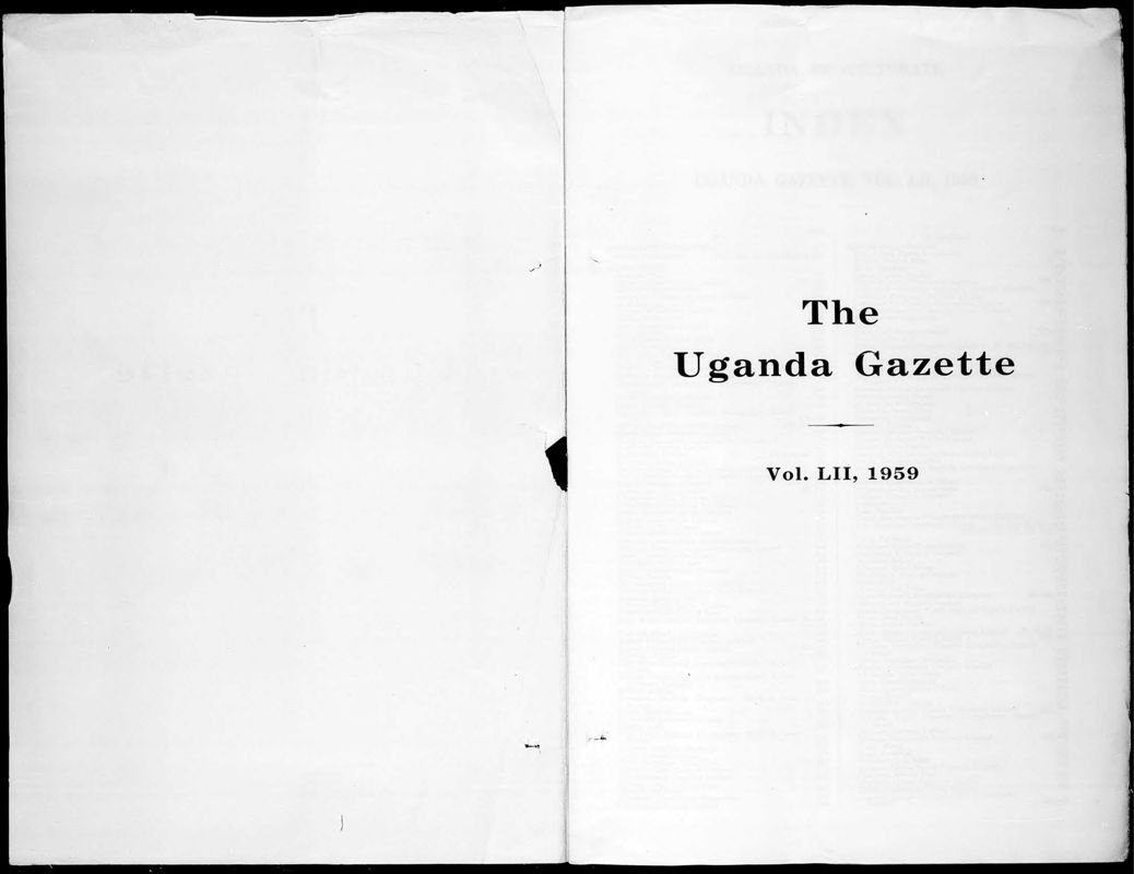View document: Uganda Gazette Part 1, 1959.