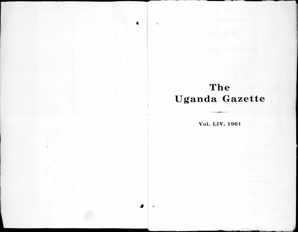 View document: Uganda Gazette Part 1, 1961.