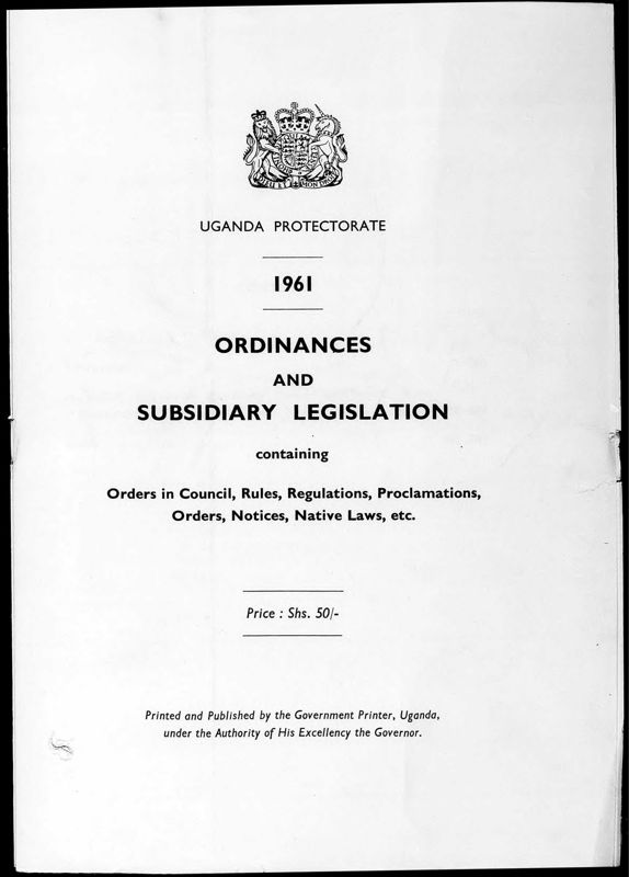 View document: Uganda Gazette Part 2, 1961.