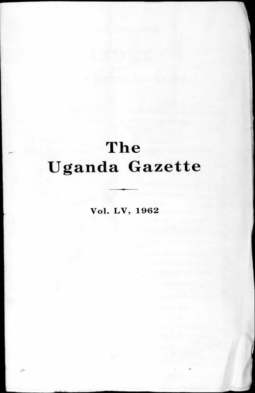 View document: Uganda Gazette Part 1, 1962.