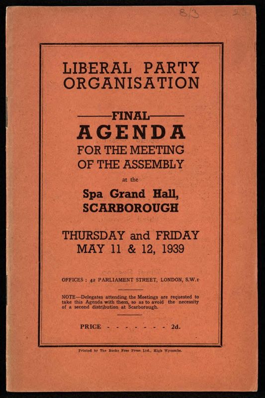 View document: Liberal Assemblies, 1939-1954.