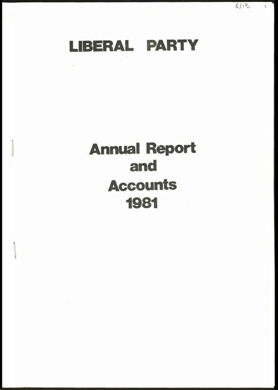 View document: The Liberal Party Organisation, 1981-1986.
