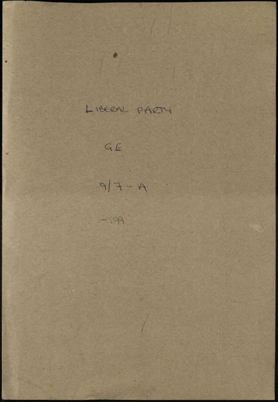 View document: General Election papers, 1964.