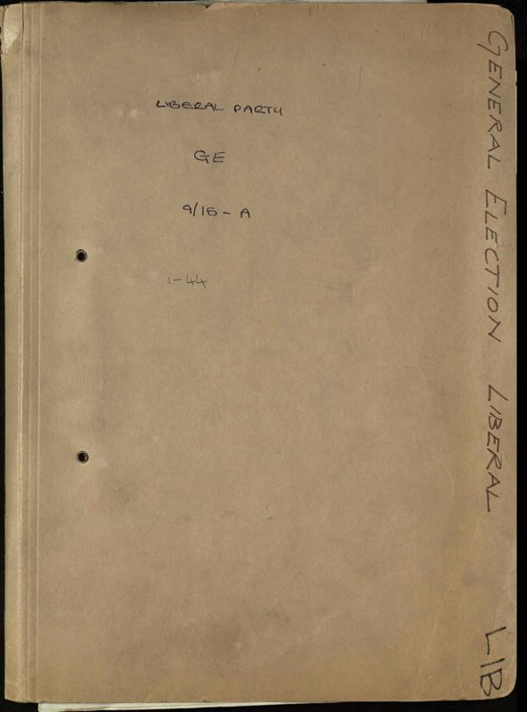 View document: General Election papers, October 1974.