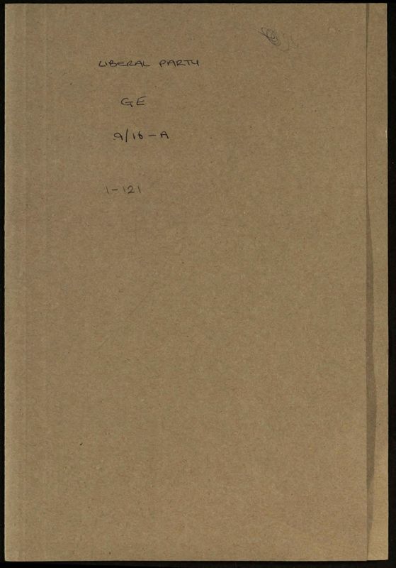 View document: General Election papers, 1974.