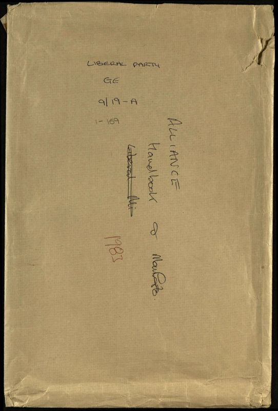 View document: General Election papers, 1983.