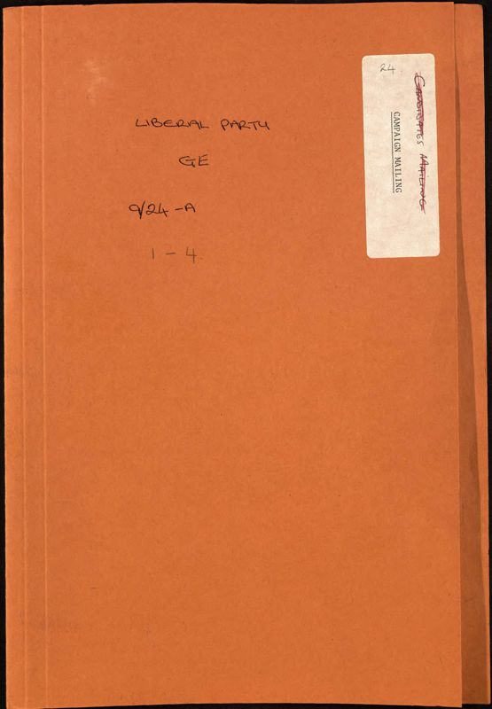 View document: General Election campaign records, 1986-1987.