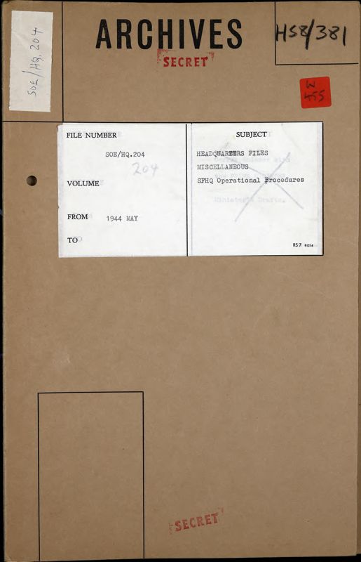 View document: Operational procedures of the Ministry of Economic Warfare, 1944.