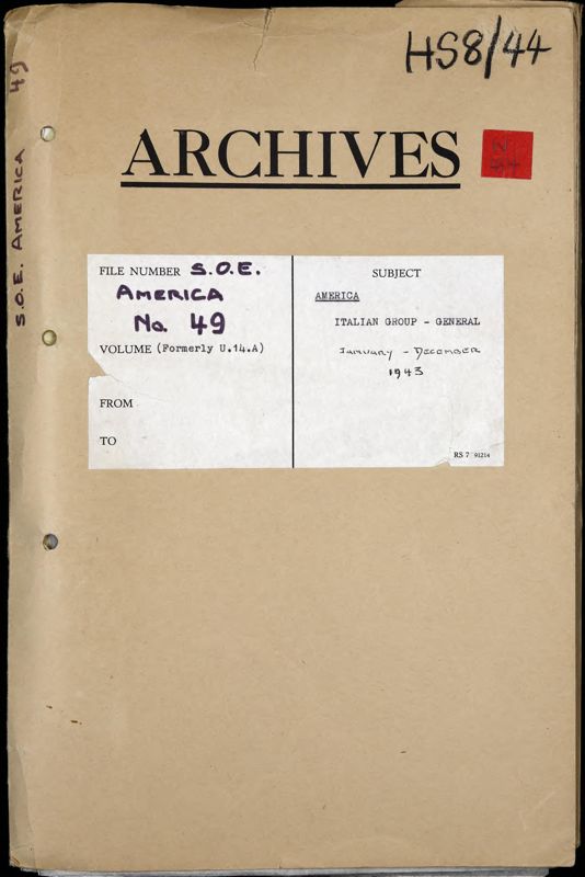 View document: Items on relations with and between Italian and Italian-American organisations in the US, 1943-1945.