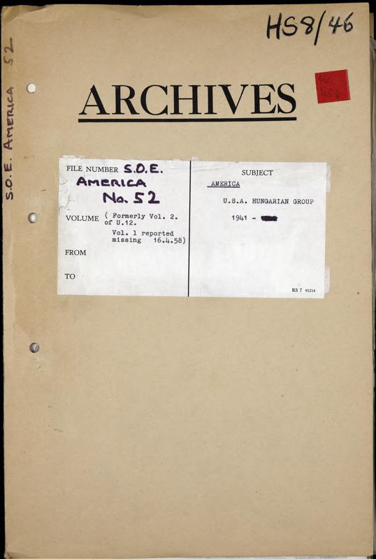 View document: Items on relations with and between Hungarian and Hungarian-American organisations in the US, 1941-1.