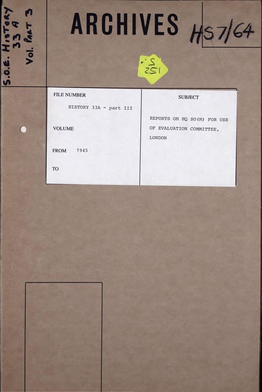 View document: Reports on the British visit to their Italian Special Operations Headquarters, 1945 (part 3).