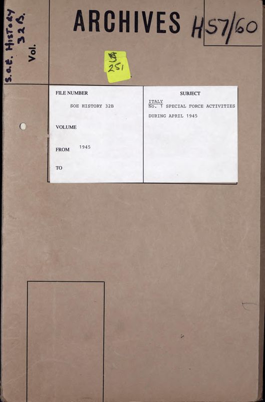 View document: Special Forces' activities in Italy during April 1945, with 3 maps.
