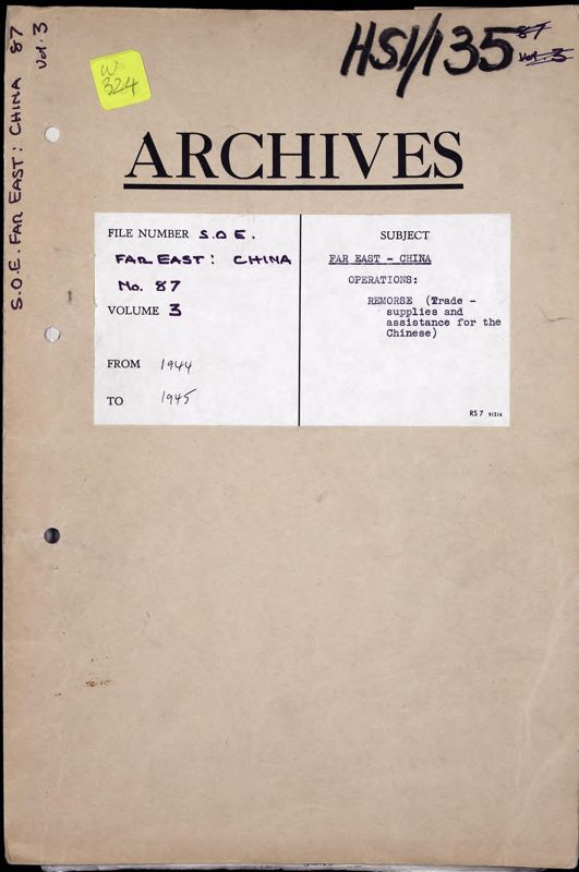 View document: Operation Remorse: trade supplies and assistance for China, 1944-1945.