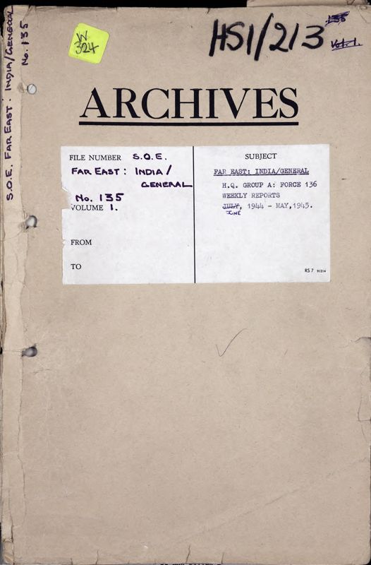 View document: British security services' weekly reports on India, 1944-1945, with maps.