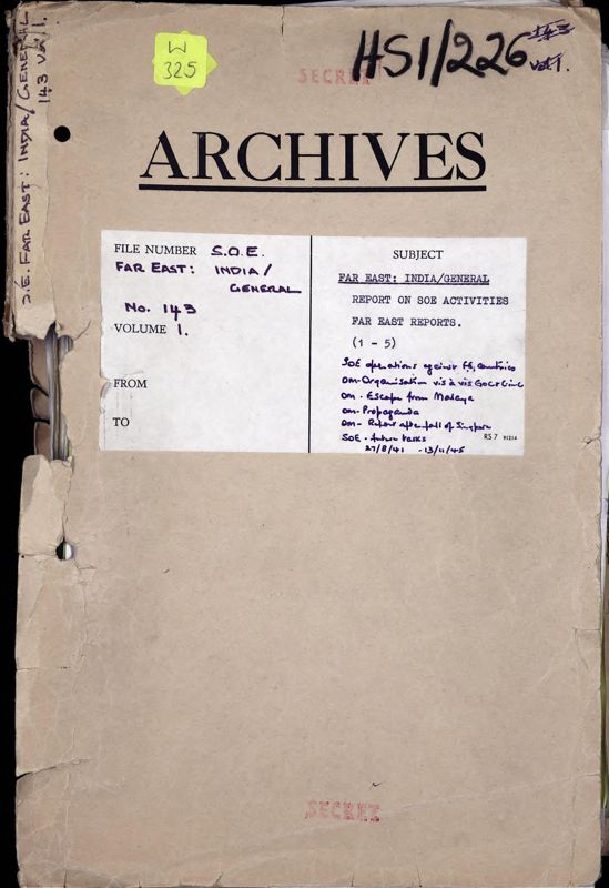 View document: British activities, past and planned, with a report following the fall of Singapore, 1941-1945.