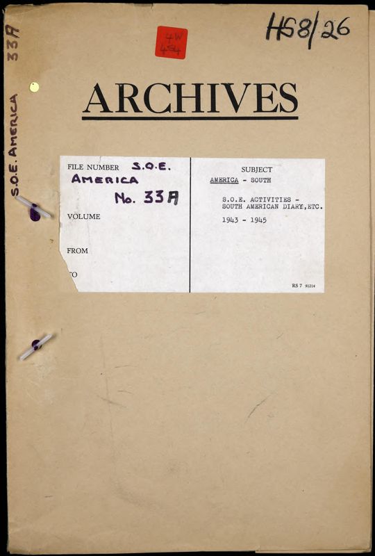 View document: South American event diaries from the Ministry of Economic Warfare, 1942-1945.