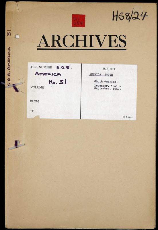 View document: Records of the Ministry of Economic Warfare on Central and South America, 1942-1945.