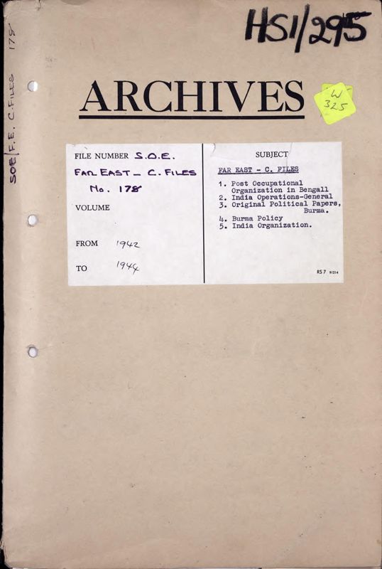 View document: Policy and original political papers from Myanmar, 1942-1944.
