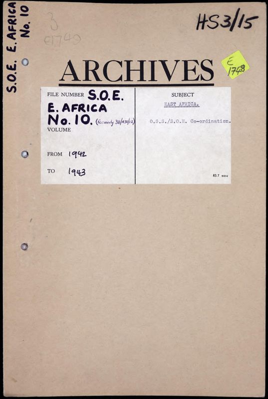 View document: US and UK coordination in Algeria, Ethiopia, Mozambique and Madagascar, 1942-1943.