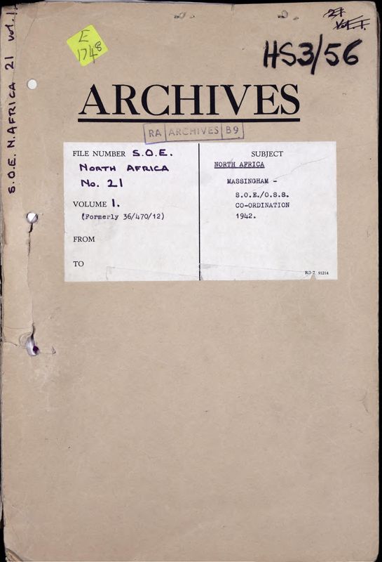 View document: US and UK coordination in Algiers on the Massingham campaign, 1942.