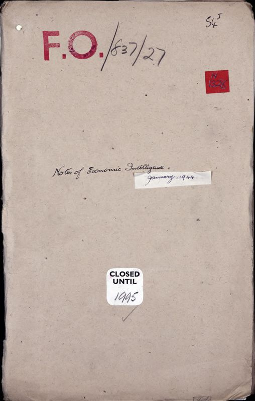 View document: Economic Intelligence notes, by country, for weekly meetings, Jan - Feb 1944.