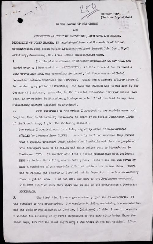 View document: Records relating to Sachsenhausen and Neuengamme, 1945-1948.