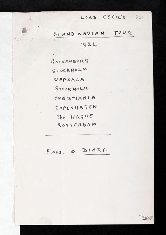 View document: Tour of Scandinavia, 1924.