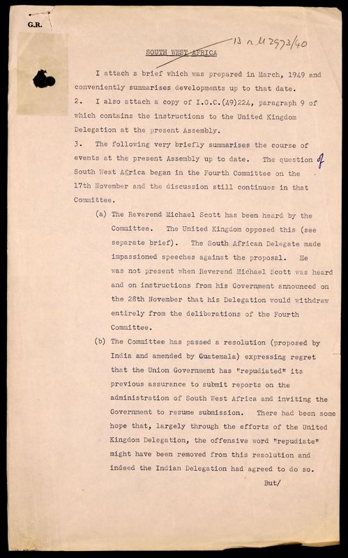 View document: DO 35/3816 - Discussion at Fourth Session of United Nations General Assembly, 1949., 1949-1950.