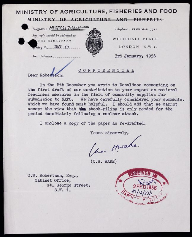 View document: NATO: war-time commodity problems., 1954 Aug - 1959 Dec.