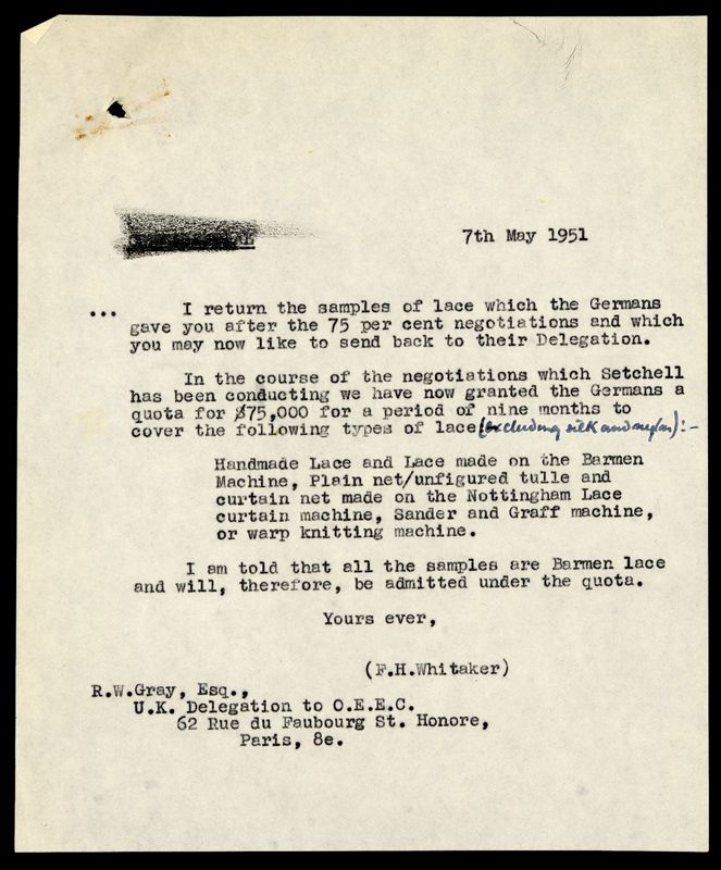 View document: BT 11/4623 - INTERNATIONAL ORGANISATIONS (CODE 13): Organisation for European Economic Co-operation: negotiations on 75% stage of liberalisation of trade., 1950-1951.