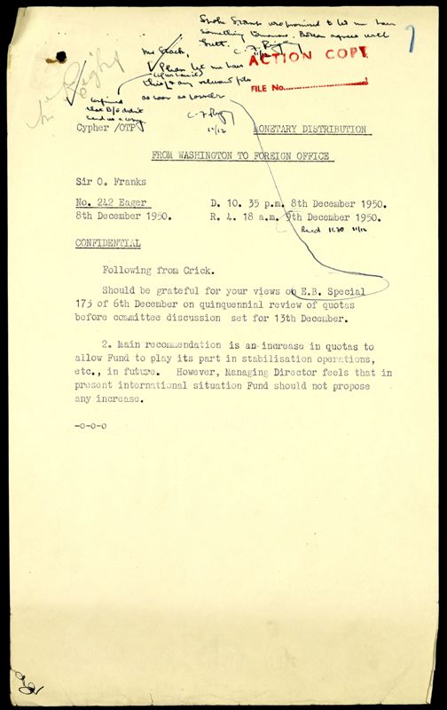 View document: Determination formulas and reviews of quotas and increase in resources., 1950-1960.