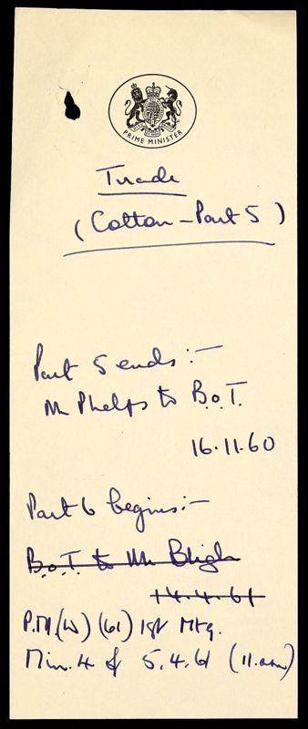 View document: PREM 11/3138 - Discussions with Hong Kong, India and Pakistan on imports of cotton goods., 1959-1960.