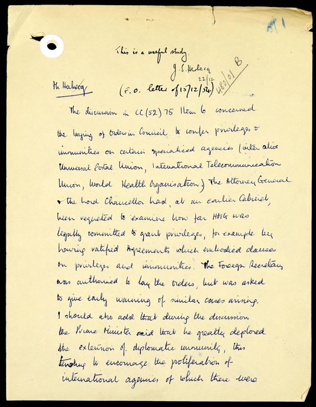 View document: International Finance Corporation: immunities and privileges., 1954-1960.