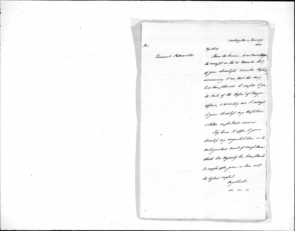 View document: Draft dispatches sent by Vaughan to Viscount Palmerston, 1831-1834.