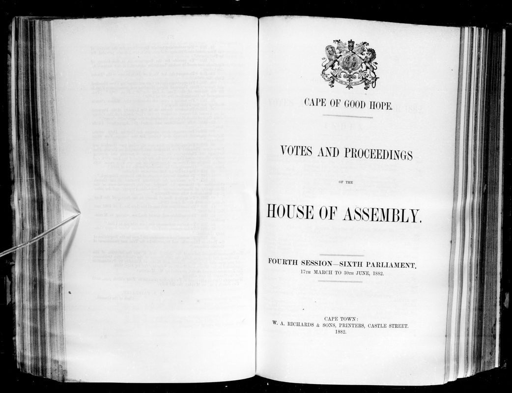 View document: Votes and Proceedings of The House of Assembly, 17th March to 30th June 1882.