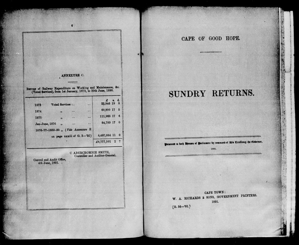 View document: Sundry Returns, 1891.